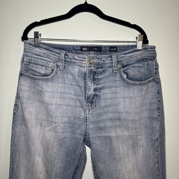 BKE Tyler Straight Leg light wash Denim Jeans Mens Size 34 X 34 - Picture 4 of 5